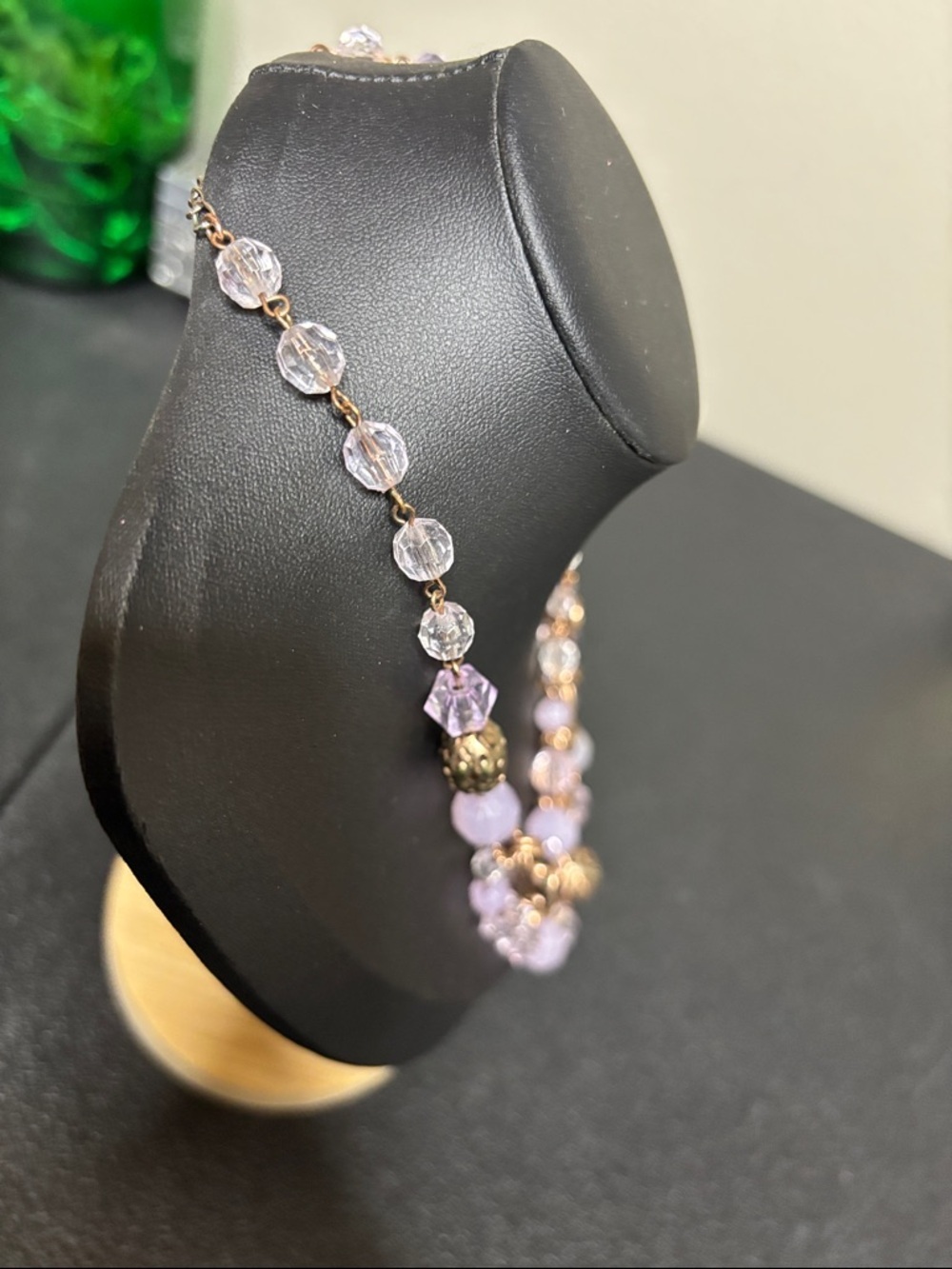 1928 Lavender Bead and Rose Gold-Tone Multi-Strand Necklace - Picture 5 of 7